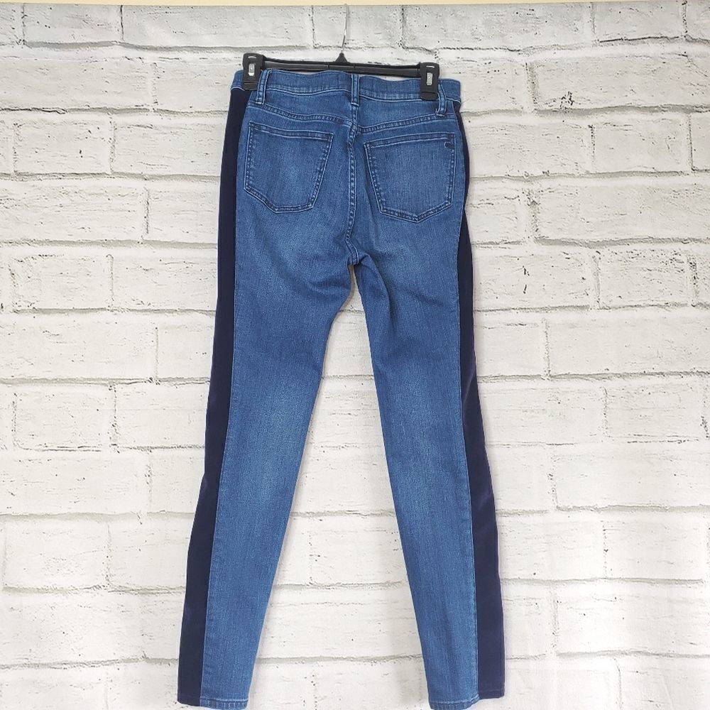 Madewell 9" high-Rise Skinny Jeans in Beattie Wash Velvet Tuxedo Stripe Edition - Picture 8 of 12